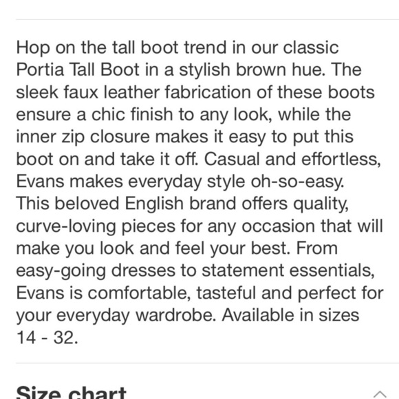 EVANS Women's Wide fit Portia Tall Boot - brown - 8Wide new - Picture 8 of 9